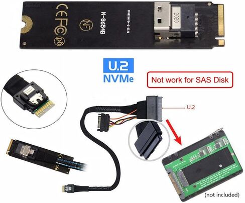 chenyang PCIe 4.0 M.2 NGFF to Slimline SAS SFF-8654 Adapter 2280MM with SFF-8654 to SFF-8639 Cable for U.2 SFF-8639 NVME PCIe SSD in Saudi Arabia