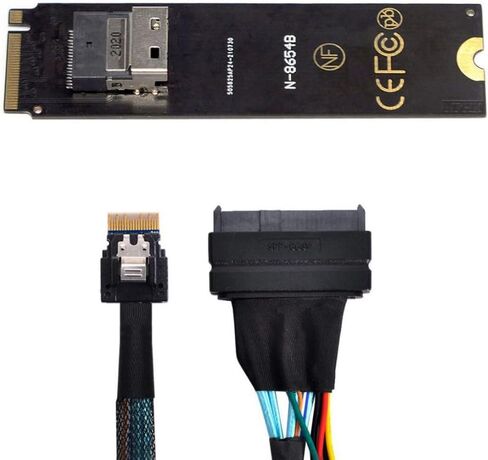 chenyang PCIe 4.0 M.2 NGFF to Slimline SAS SFF-8654 Adapter 2280MM with SFF-8654 to SFF-8639 Cable for U.2 SFF-8639 NVME PCIe SSD in Saudi Arabia