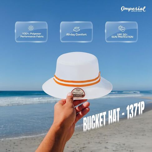 Imperial 1371p Performance Performance Ducket Ducket Hat | قبعة مع فتحات خياطة و UPF 50+ حماية | bulkpack المتاحة in Kuwait