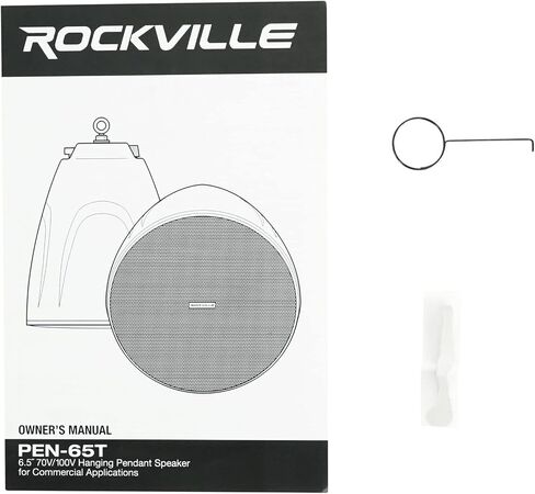 Rockville Pen-65t White 6.5 "70V/100V/8-OHM مكبرات صوت معلقة ، صوت هش ، إعداد بسيط ، تصميم قوي ، مثالي للمكاتب والمقاهي (10 عنصر) in Saudi Arabia