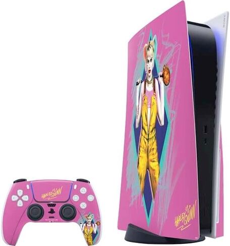 Skinit Skinit Gaming Gaming Skin متوافق مع حزمة PS5 - تصميم DC Comics المرخص رسميًا Harley Quinn Design in Saudi Arabia