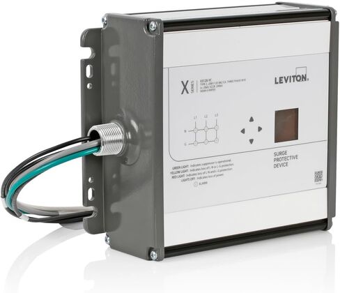 Leviton Type 2 Surge Protective Panel, 120/240 VAC, Split Phase, features LCD Screen with Surge Counter, 400kA per Phase, X2120-C in Saudi Arabia