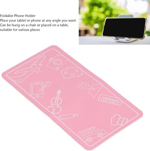 حامل هاتف الطائرة ، حامل الهاتف PU Mount Parplane Travel Travels Flying Flex Flap حامل الهاتف الخليوي مرن ، وقفًا للمكتبي للمنزل ، وملحقات السفر للطائرة (وردي) (وردي) in Kuwait