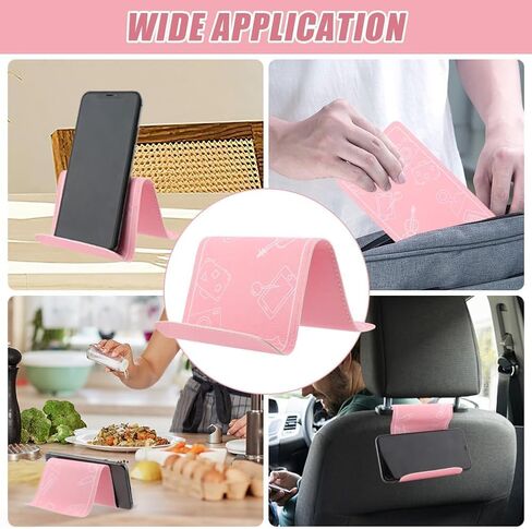 حامل هاتف الطائرة ، حامل الهاتف PU Mount Parplane Travel Travels Flying Flex Flap حامل الهاتف الخليوي مرن ، وقفًا للمكتبي للمنزل ، وملحقات السفر للطائرة (وردي) (وردي) in Kuwait