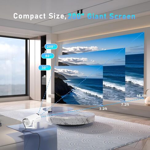 Arcade Vision Projector with Games Built in 36,000+ Retro Games, Gaming Video 2-IN-1 Projector 4K with 2 Wireless Controllers Gifts for Men/Teens/Kids in Saudi Arabia