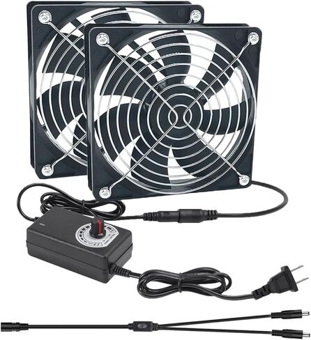 Blower Cooling Fan 120x25mm 110V 220V AC Powered Cooling Fan Dual-Ball Bearings 3 to 12V Speed Controller Fan for Receiver DVR Compatible with Playstation Xbox Component in Kuwait