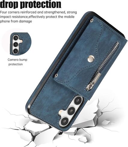علبة الهاتف لـ Samsung Galaxy A36 5G محفظة وحامي شاشة زجاجي مع Wrist Crossbody Strap Lanyard Card Card Accessories A 36 36A LTE SM-A366U Women Black in Saudi Arabia