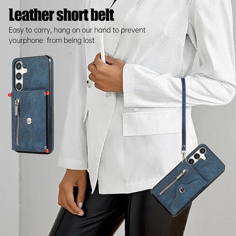 علبة الهاتف لـ Samsung Galaxy A36 5G محفظة وحامي شاشة زجاجي مع Wrist Crossbody Strap Lanyard Card Card Accessories A 36 36A LTE SM-A366U Women Black in Saudi Arabia