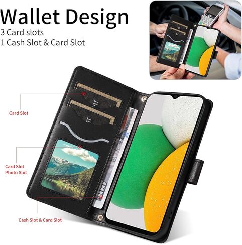 Asuwish Phone Case for Samsung Galaxy A03 Wallet Cover with Tempered Glass Screen Protector and Wrist Strap Lanyard Card Holder Slot Stand Flip Cell Accessories Purse A 03 03A Ao3 Women Men Purple in Saudi Arabia