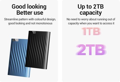 F309 Lite Mobile Hard Drive Portable External Solid State Drive 1TB/2TB Backup Hard Storage Drive with Stable Transmission in Saudi Arabia
