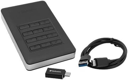 Verbatim 53401 1 TB Store 'n' Go Secure Portable HDD مع وصول لوحة المفاتيح - أسود in Saudi Arabia