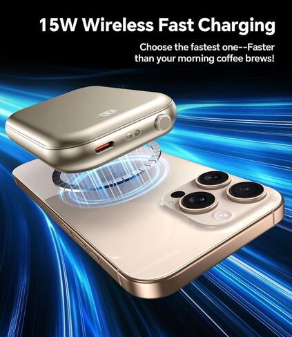10,000mAh Magnetic Power Bank,Wireless Portable Charger with USB-C Cable,USB C in&Out Fast Charging Battery Pack,Travel Essentials Powerbank for iPhone 16/15/14/13/12 Series,Apple Watch Series,Airpods in Saudi Arabia