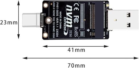PH81-583S M.2 to USB-A USB-C Dual-Header Adapter Board 10Gbps with JMS583 Chip Compatible with M.2 NVMe Protocol 2230 SSD Enclosure in Saudi Arabia