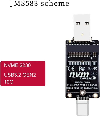 PH81-583S M.2 to USB-A USB-C Dual-Header Adapter Board 10Gbps with JMS583 Chip Compatible with M.2 NVMe Protocol 2230 SSD Enclosure in Saudi Arabia