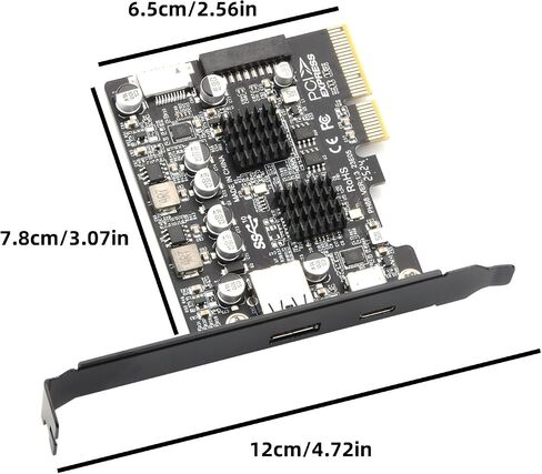 PCIe to USB 3.2 Gen 2 Adapter Card, 10Gbps PCIe 3.0 Express Adapter for Desktop Motherboard Accessory Accessory in Saudi Arabia