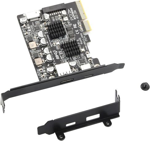 PCIe to USB 3.2 Gen 2 Adapter Card, 10Gbps PCIe 3.0 Express Adapter for Desktop Motherboard Accessory Accessory in Saudi Arabia