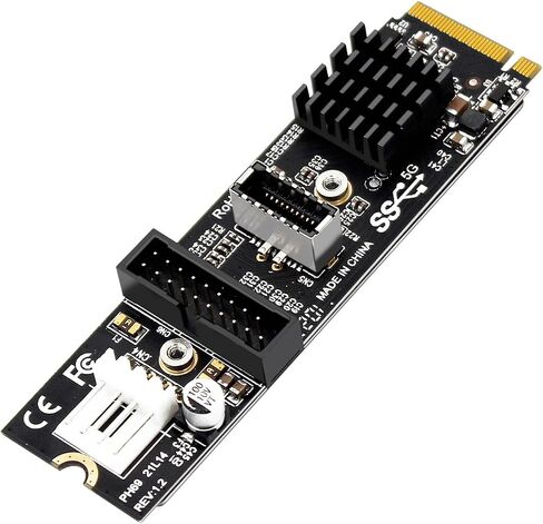 PH69 M.2 MKEY PCIe to Front USB3.1 Type-E&C+19/20P Expansion Card with Small 4Pin Power Supply Interface in Kuwait