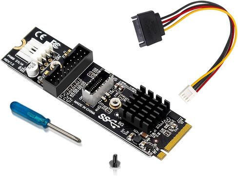 PH69 M.2 MKEY PCIe to Front USB3.1 Type-E&C+19/20P Expansion Card with Small 4Pin Power Supply Interface in Kuwait