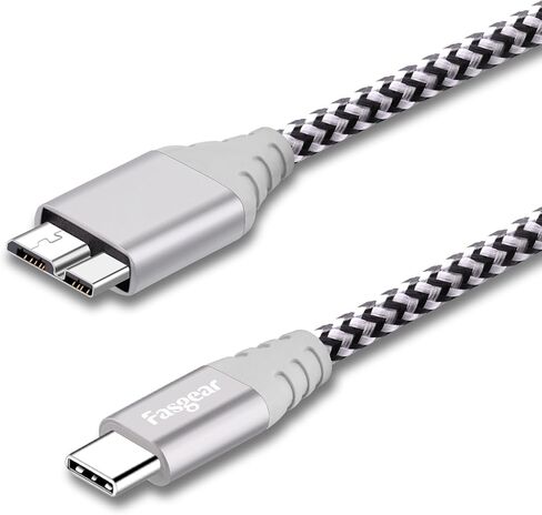 Fasgear USB C to Micro B 3.0 Cable, 1ft, Black in Saudi Arabia