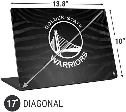 Skinit Laptop Music Skin متوافق مع Universal Laptop 17in (13.8 × 10 بوصة) - مرخص رسميًا في الدوري الاميركي للمحترفين Golden State Warriors تصميم طباعة الحيوانات الأسود in Saudi Arabia