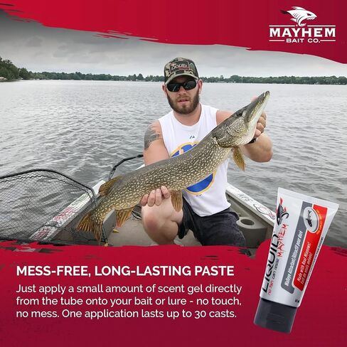 السائل Mayhem Pike & Musky Fish Assocant Gel 60 ML / 2 Oz · 60 استخدامًا - Bike & Musky Bait & Aminos | هلام طويل يدوم للأشعة فوق البنفسجية-جميع أنواع الإغراء in Saudi Arabia