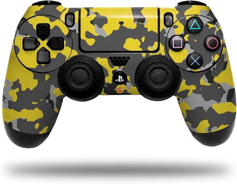 فينيل صائق الجلد متوافق مع Sony PS4 Controller PlayStation 4 Original Slim and Pro Wraptorcamo Old School Camouflage Camouflage Yellow (وحدة تحكم غير مدرجة) in Saudi Arabia