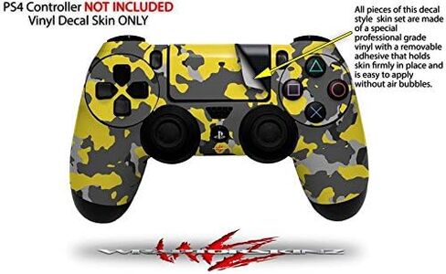 فينيل صائق الجلد متوافق مع Sony PS4 Controller PlayStation 4 Original Slim and Pro Wraptorcamo Old School Camouflage Camouflage Yellow (وحدة تحكم غير مدرجة) in Saudi Arabia