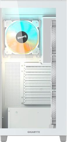 GIGABYTE C500 Panoramic Stealth ICE - White Mid Tower PC Gaming Case, Tempered Glass, USB Type-C, 4X ARBG Fans Included (GB-C500PI ST) in Saudi Arabia