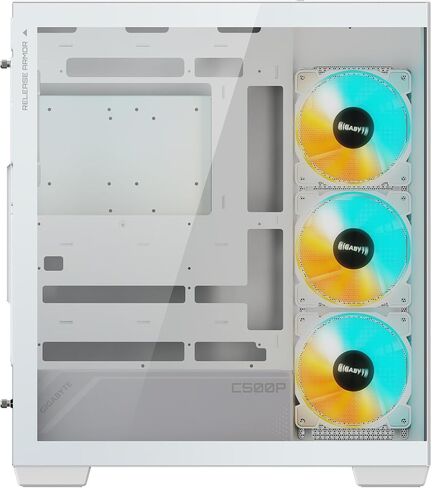GIGABYTE C500 Panoramic Stealth ICE - White Mid Tower PC Gaming Case, Tempered Glass, USB Type-C, 4X ARBG Fans Included (GB-C500PI ST) in Saudi Arabia