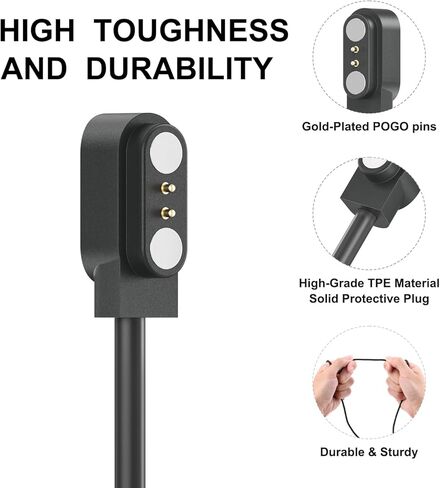 Meliya 2Pack Charger Cable لـ Tozo S7 S5 S5 S4 S3 S2 Smartwatch Charger ، Cable Cable Presection For Tozo Smart Watch Charger in Saudi Arabia