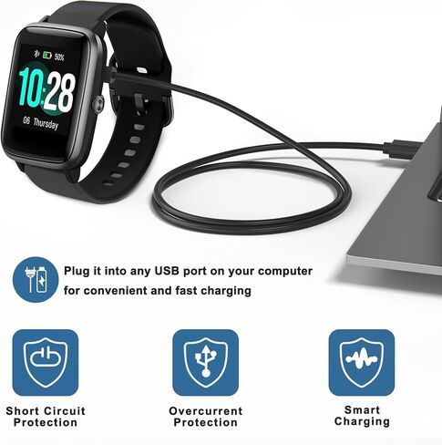 Meliya 2Pack Charger Cable لـ Tozo S7 S5 S5 S4 S3 S2 Smartwatch Charger ، Cable Cable Presection For Tozo Smart Watch Charger in Saudi Arabia
