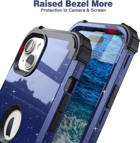 Idweel for iPhone 14 Plus Case مع حامي الشاشة للرجال ، فخم 3 في 1 صدمة رفيعة النحافة ، غلاف هجين شاق الثقيل. in Kuwait