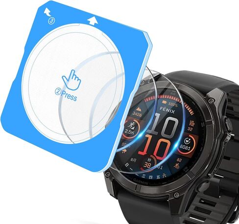3 حزمة متوافقة مع Garmin Fenix ​​8 47mm شاشة واقي مع إطار تثبيت التحديد التلقائي ، HD Clear 9H خدعة ومضادة للخلع لفيلم واقي زجاجي 47 ملم فينيكس 8 in Kuwait