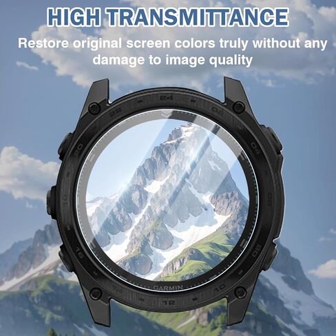 3 حزمة متوافقة مع Garmin Fenix ​​8 47mm شاشة واقي مع إطار تثبيت التحديد التلقائي ، HD Clear 9H خدعة ومضادة للخلع لفيلم واقي زجاجي 47 ملم فينيكس 8 in Kuwait