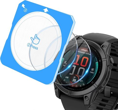 3 حزمة متوافقة مع Garmin Fenix ​​8 47mm شاشة واقي مع إطار تثبيت التحديد التلقائي ، HD Clear 9H خدعة ومضادة للخلع لفيلم واقي زجاجي 47 ملم فينيكس 8 in Kuwait