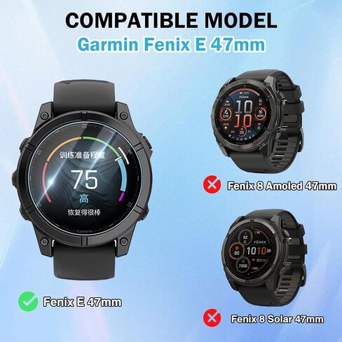 3 حزمة متوافقة مع Garmin Fenix ​​8 47mm شاشة واقي مع إطار تثبيت التحديد التلقائي ، HD Clear 9H خدعة ومضادة للخلع لفيلم واقي زجاجي 47 ملم فينيكس 8 in Kuwait