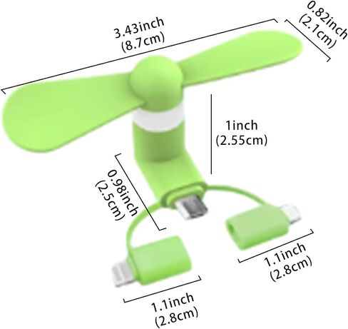 2PCS Portable Mini USB Type C Mobile Phone Fan Summer Cell Phone Accessories Black BLC1470-01 in Saudi Arabia