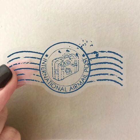 60PCS Transparent Travel Stamp Stickers - Vintage Stamps Passport Stickers for Scrapbooking,Water Bottle, Journals, Clear Postmark Sticker for Scrapbooking in Kuwait