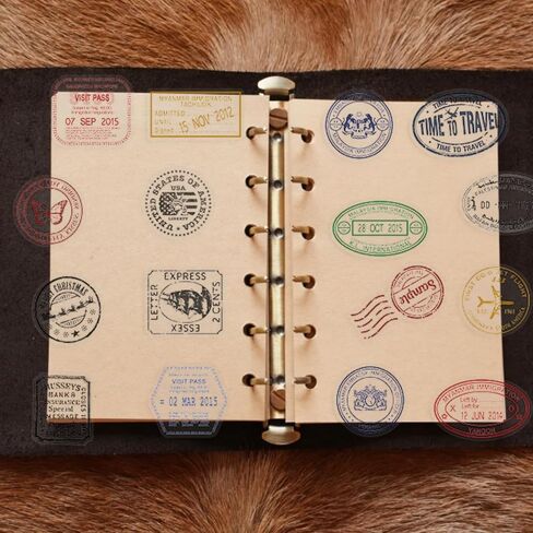 60PCS Transparent Travel Stamp Stickers - Vintage Stamps Passport Stickers for Scrapbooking,Water Bottle, Journals, Clear Postmark Sticker for Scrapbooking in Kuwait