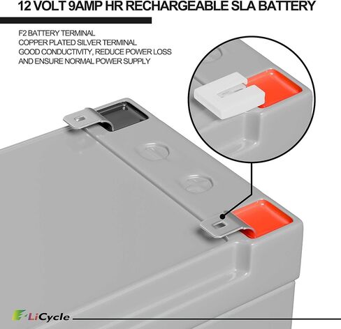 بطارية 2-Pack 12V 9AH مغلقة من حمامات الرصاص-استبدال طرفي F2 قابلة لإعادة الشحن لنماذج 12V 8AH/10AH متوافقة مع Razor E200/E200S/E225/E300 و APC UPS الطاقة الاحتياط in Kuwait