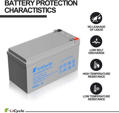 بطارية 2-Pack 12V 9AH مغلقة من حمامات الرصاص-استبدال طرفي F2 قابلة لإعادة الشحن لنماذج 12V 8AH/10AH متوافقة مع Razor E200/E200S/E225/E300 و APC UPS الطاقة الاحتياط in Kuwait