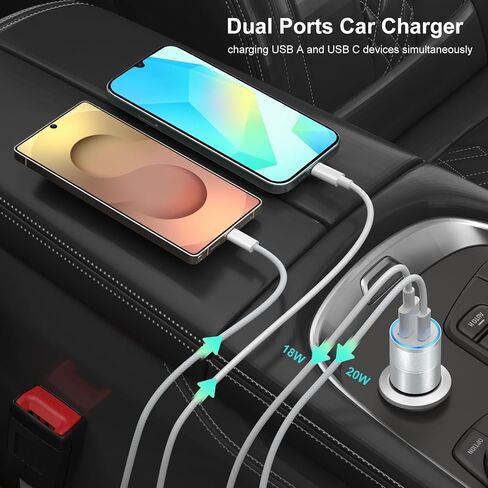 Excgood 45W Super Fast Charger Type C for Samsung Galaxy S25 Ultra و USB و USB C Charger مع سلك شحن سريع 2x 6ft مضفر لـ Galaxy S25+ S24ultra S23 S22 Tab S10 S9 - Black in Kuwait