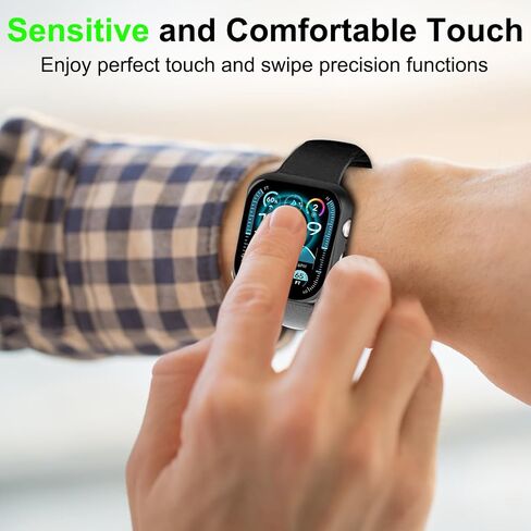 2 علبة حماية وقائية للكمبيوتر الشخصي مع واقي شاشة زجاجي مقسى متوافق مع Apple Watch Ultra 2 (2024) / Ultra 49mm لـ IWatch Cover-Black in Saudi Arabia