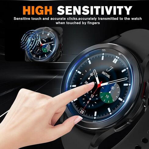[3+2] Pack Designed for Samsung Galaxy Watch 7/6/5/4 40mm Privacy Tempered Glass Screen Protector,2.5D Round Edge,Anti-Scratch Bubble Free in Kuwait