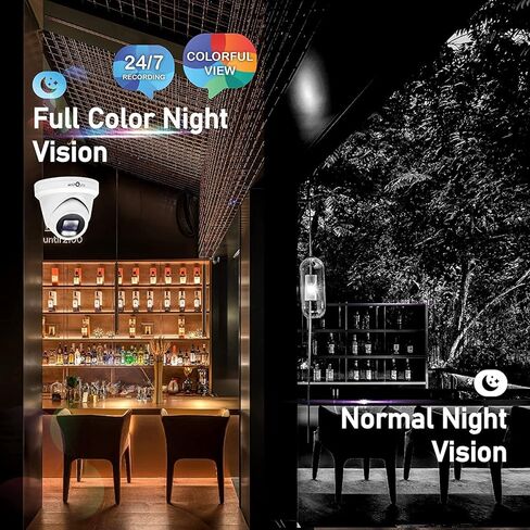 كاميرا Hikvision/Uniview متوافقة مع HD 6MP Sony Starvis Sensor IP، Colorvu PoE Turret Dome مع ميكروفون، لون كامل 24/7 في الليل، مقاومة للطقس IP67 داخلي وخارجي، زاوية واسعة 2.8 مم in Kuwait