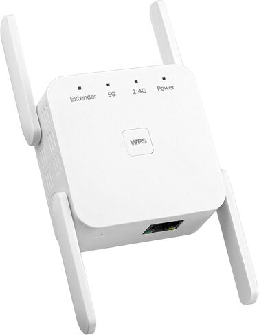 WIFI Extender Signal Booster ، 1200Mbps Dual Band WiFi مكرر 2.4/5 جيجا هرتز يغطي ما يصل إلى 7600 قدم مربع و 40 جهازًا ، موسع إشارة WiFi اللاسلكي مع إشارة إنترنت منفذ Ethernet للمنزل in Kuwait
