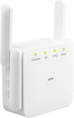 WIFI Extender Signal Booster ، 1200Mbps Dual Band WiFi مكرر 2.4/5 جيجا هرتز يغطي ما يصل إلى 7600 قدم مربع و 40 جهازًا ، موسع إشارة WiFi اللاسلكي مع إشارة إنترنت منفذ Ethernet للمنزل in Kuwait