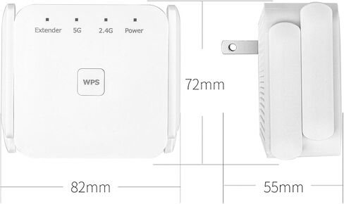 WIFI Extender Signal Booster ، 1200Mbps Dual Band WiFi مكرر 2.4/5 جيجا هرتز يغطي ما يصل إلى 7600 قدم مربع و 40 جهازًا ، موسع إشارة WiFi اللاسلكي مع إشارة إنترنت منفذ Ethernet للمنزل in Kuwait