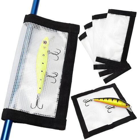 Fishing Lure Wrap (4Pack), 3 Size Covers for Fishing Rod, Hooks: Safe Protectors & Organized Holder Storage for Various Bait (Clear, S: for 2-4in lures) in Saudi Arabia