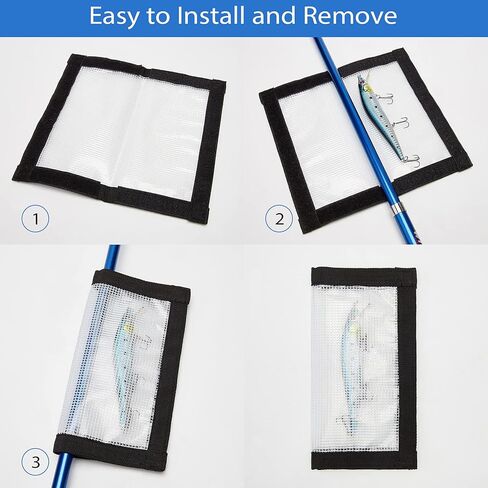 Fishing Lure Wrap (4Pack), 3 Size Covers for Fishing Rod, Hooks: Safe Protectors & Organized Holder Storage for Various Bait (Clear, S: for 2-4in lures) in Saudi Arabia